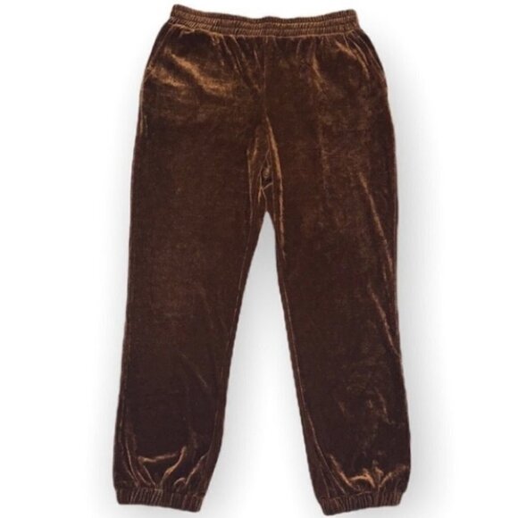 7 For All Mankind brown velvet jogger-style track pants size M - Picture 2 of 7